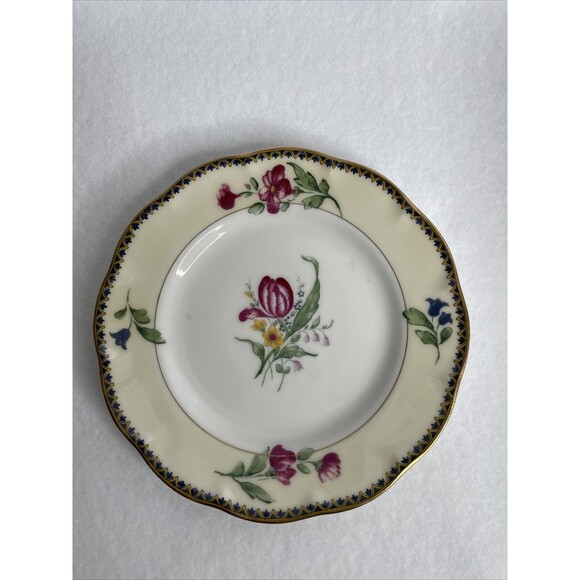 HAVILAND THEO Limoges France 6.5” Plate with Purple and Red Flowers - Picture 1 of 9